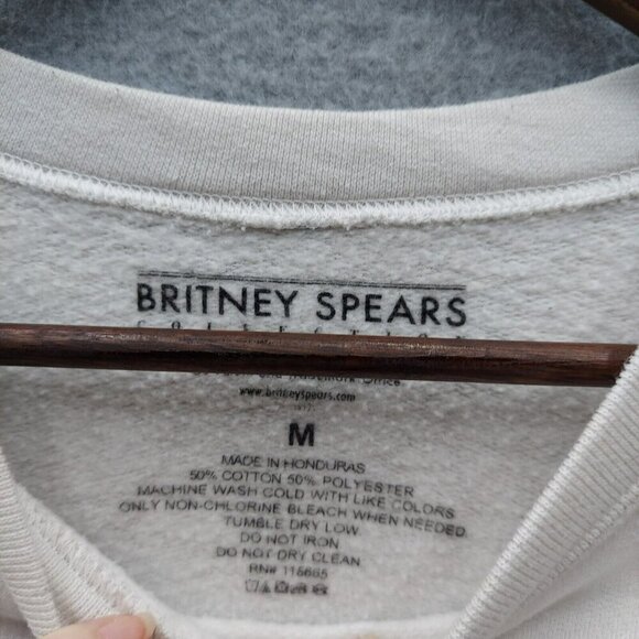 Britney Spears Collection  White Crewneck Sweatshirt  Size Medium - Picture 3 of 5
